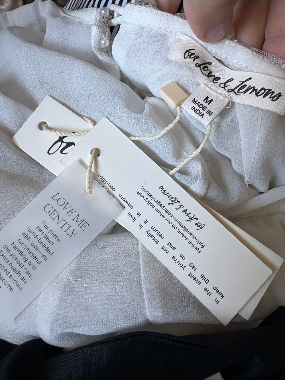 $327 NWT For Love And Lemons Pearly Bow Halter Top Sz Medium - Picture 3 of 13